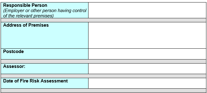 Fire Risk Assessment Template Download