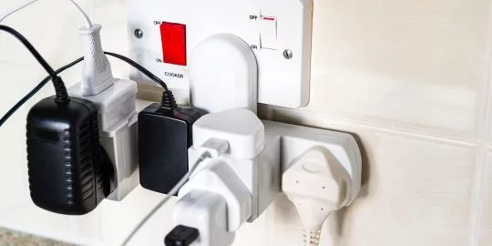 fire hazards overloaded plug socket