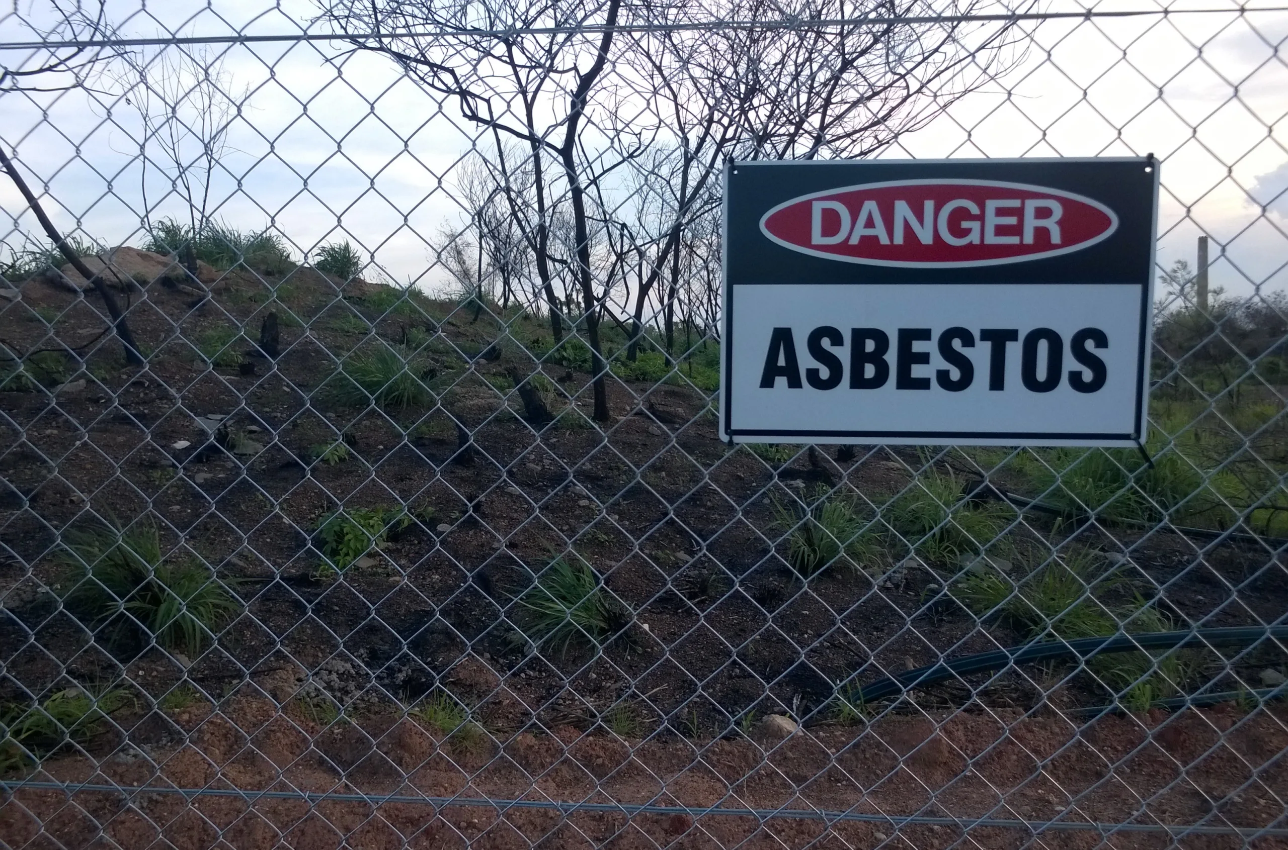 A sign that reads danger asbestos 