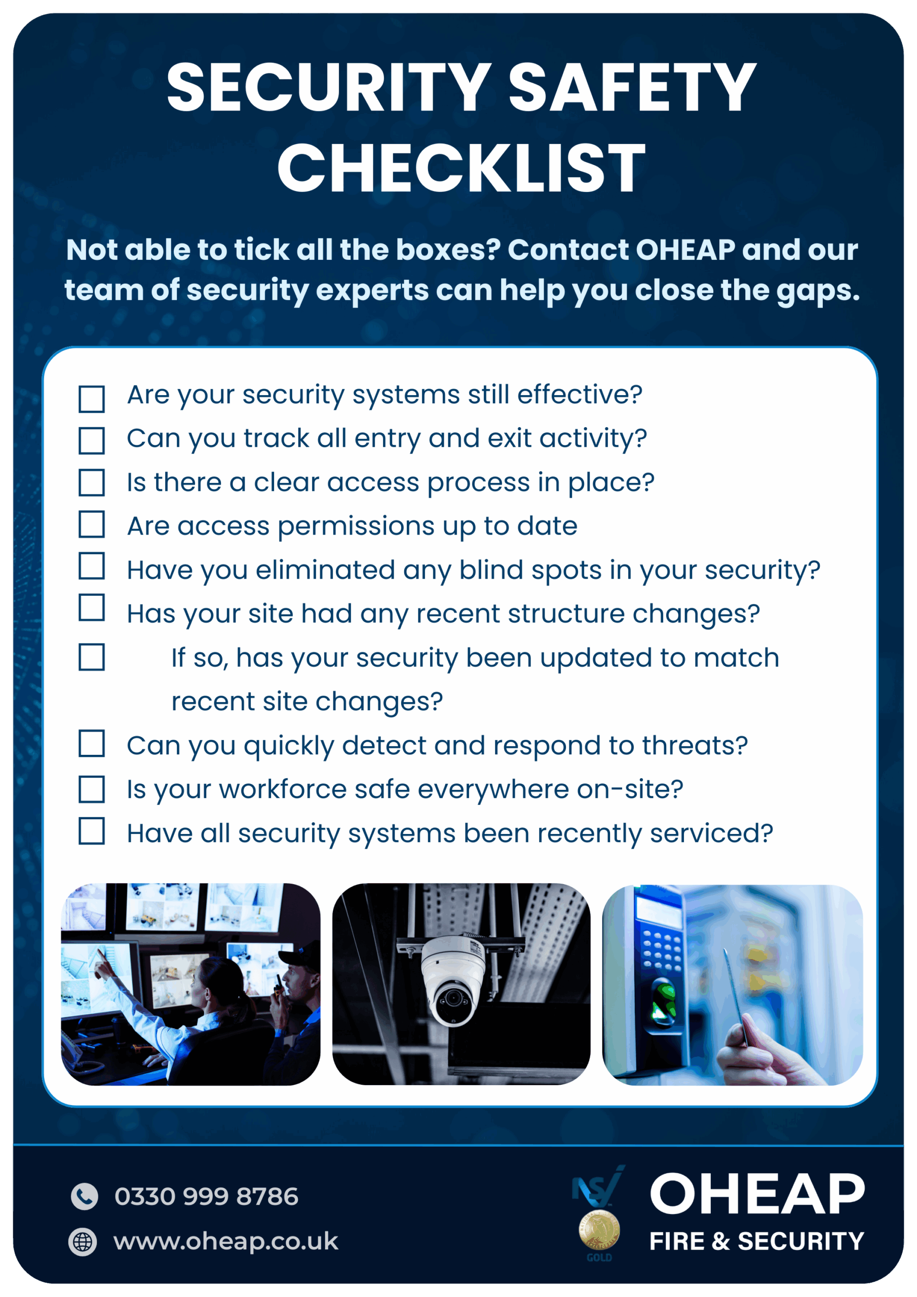 Front page of security checklist