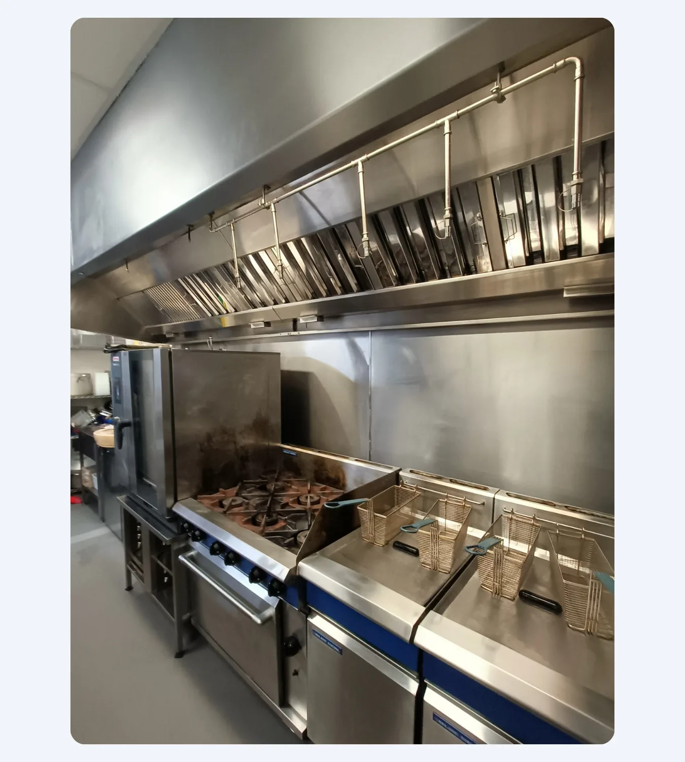 An Ansul kitchen suppression system installed in a restaurant 