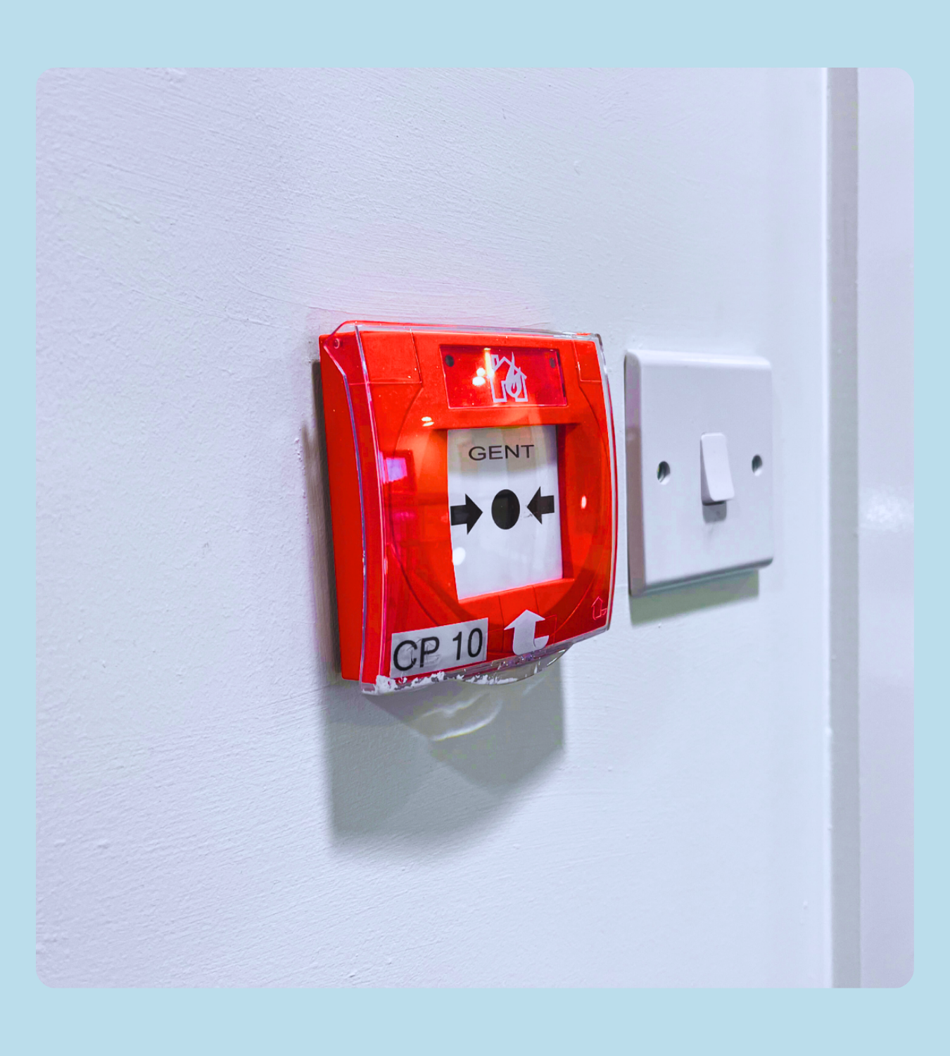 Fire alarm call point installed to the wall