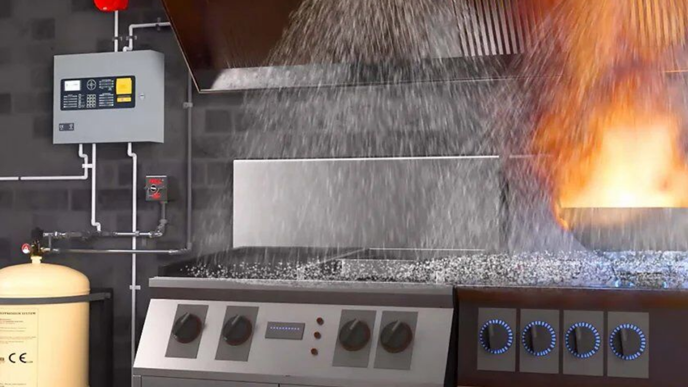 A wet chemical suppression system 