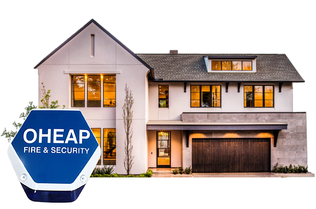 Home protected by OHEAP Fire & Security intruder alarm
