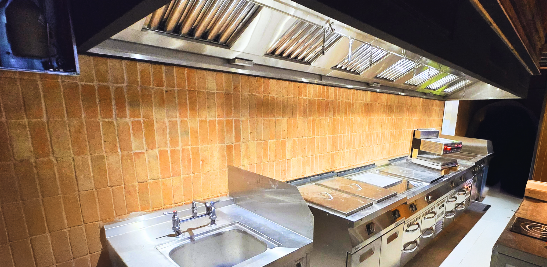 An Ansul kitchen suppression system installed in a commercial restaurant