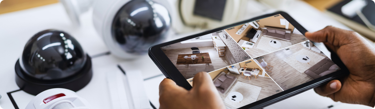 CCTV being monitored on a phone screen