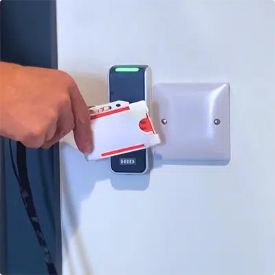 Access-Controls Access control key card unlocking a door