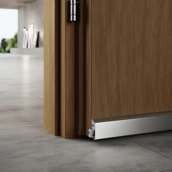 Smoke seal fire door