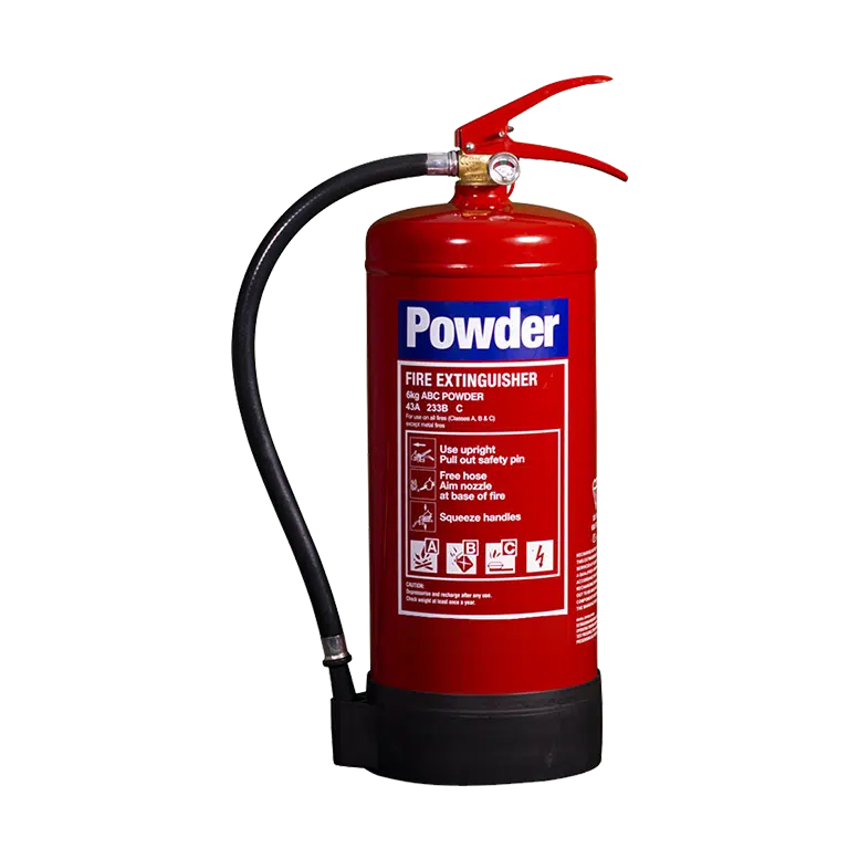 A dry powder fire extinguisher used to extinguish Class A, B and C fires